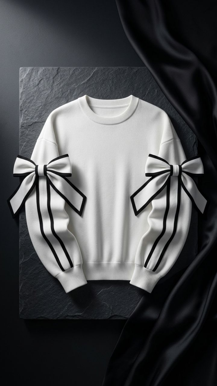 Bow Detail Slim Fit Sweatshirt — VYROXE Elevated Essentials