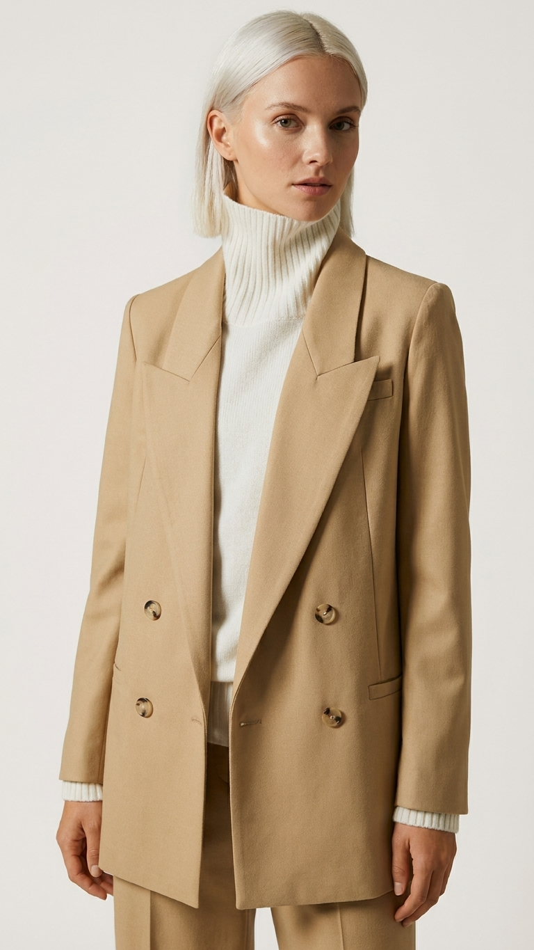 Valerie Structured Double-Breasted Blazer – Luxury Tailored Suit Jacket