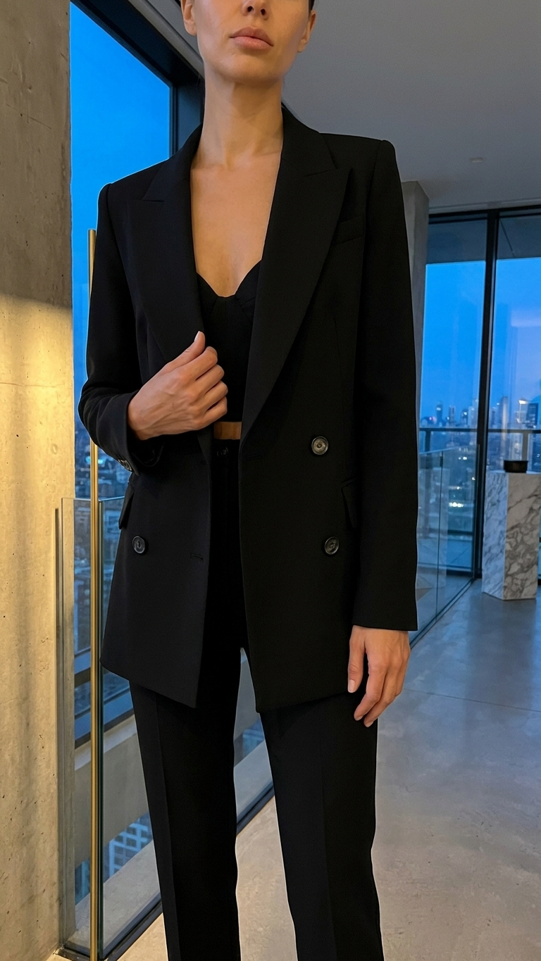 Seraphina Tailored Three-Piece Corset Suit – Luxury Blazer & Bustier Set