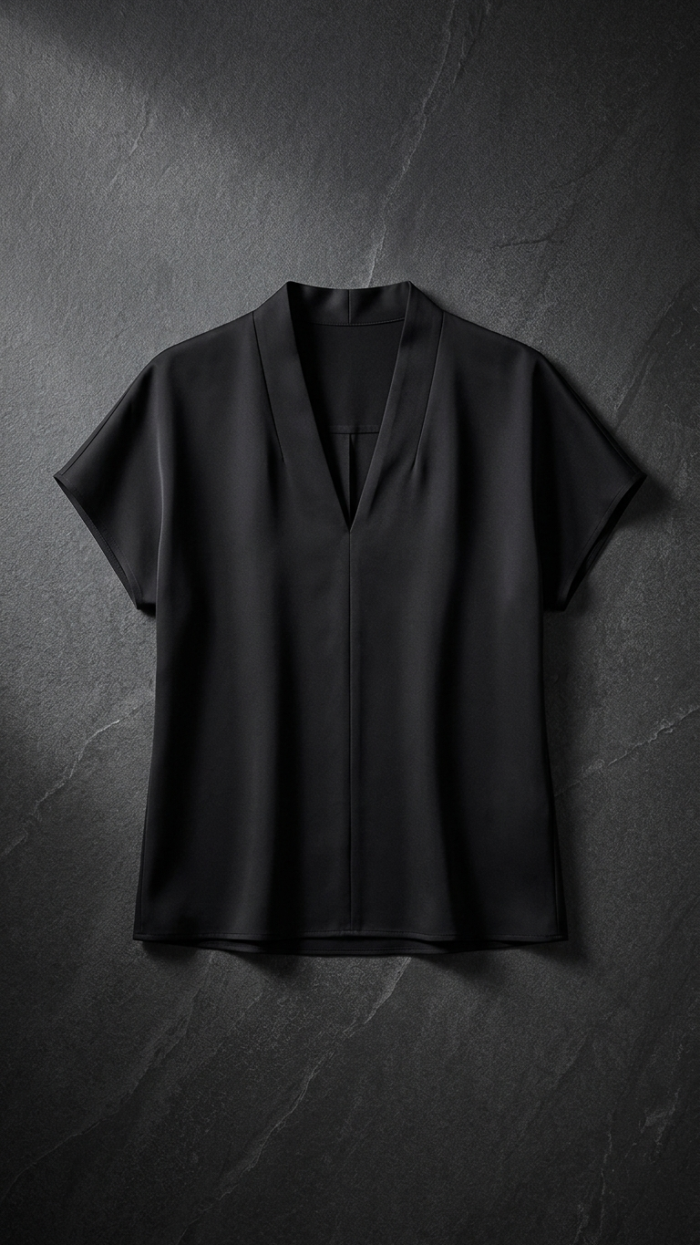 Draped V-Neck Short Sleeve Blouse Tops