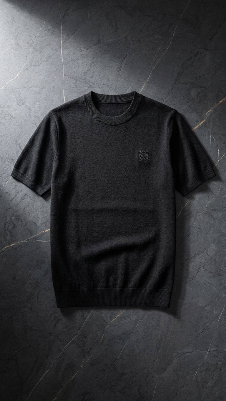 Wool-Blend Short Sleeve Crew Neck T-Shirts for Men