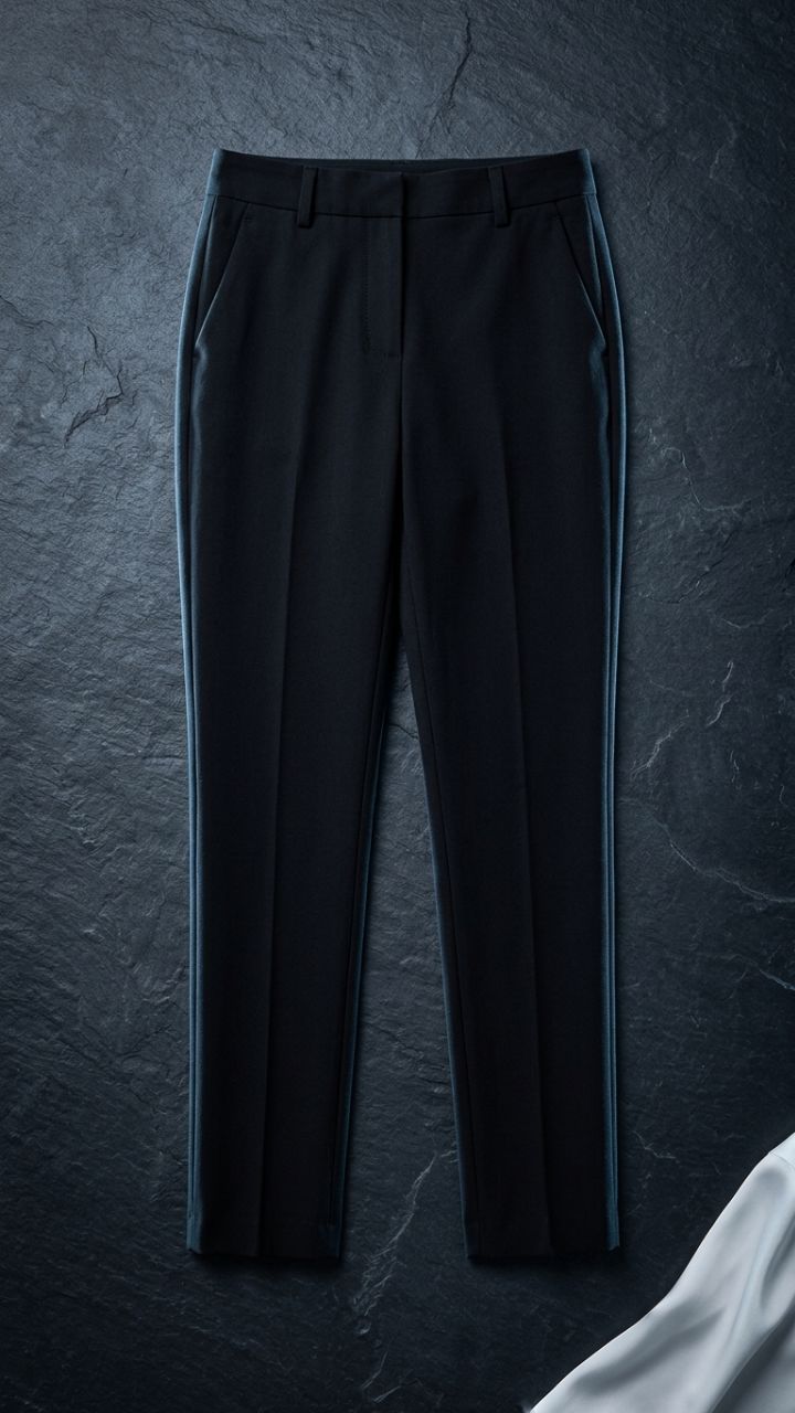 Tailored Ankle Pants — Women's Straight Leg Cotton Blend Trousers