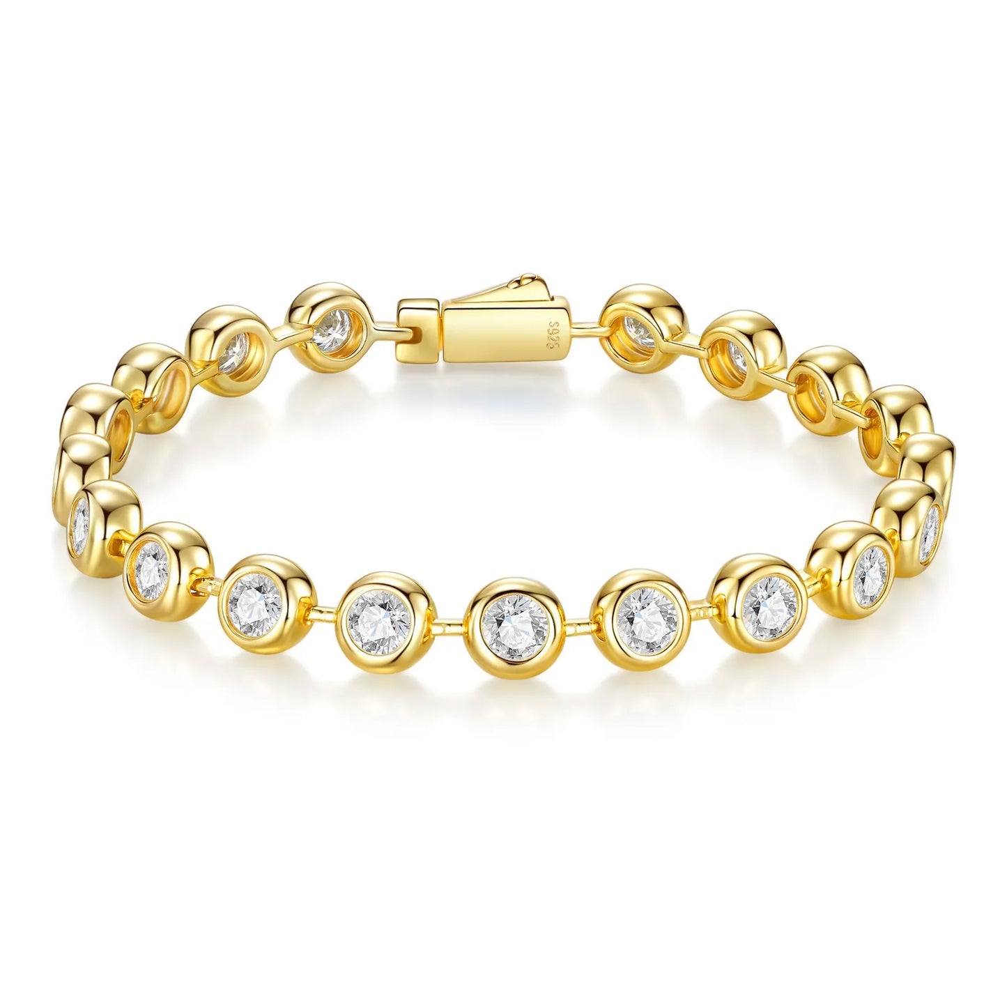 Moissanite Tennis Bracelet — 18K Gold Vermeil, 9.5CT Round Brilliant