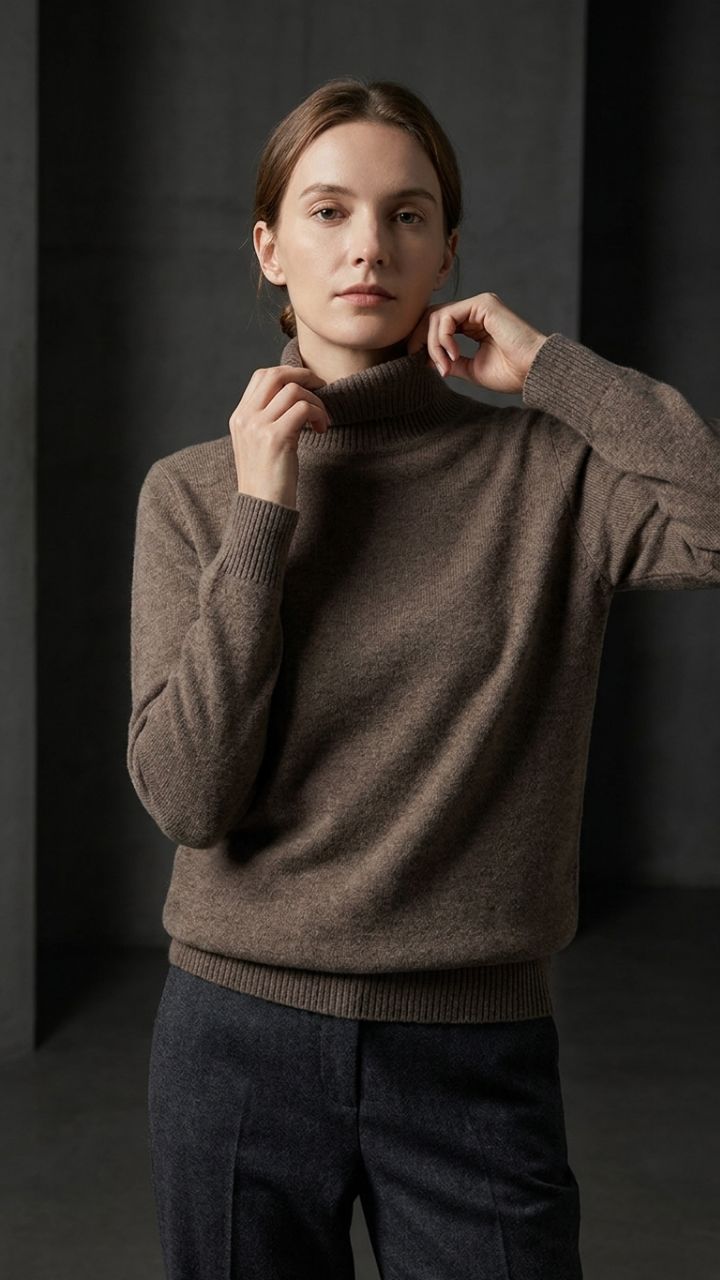 Cashmere High Neck Sweater — VYROXE Luxury Knitwear