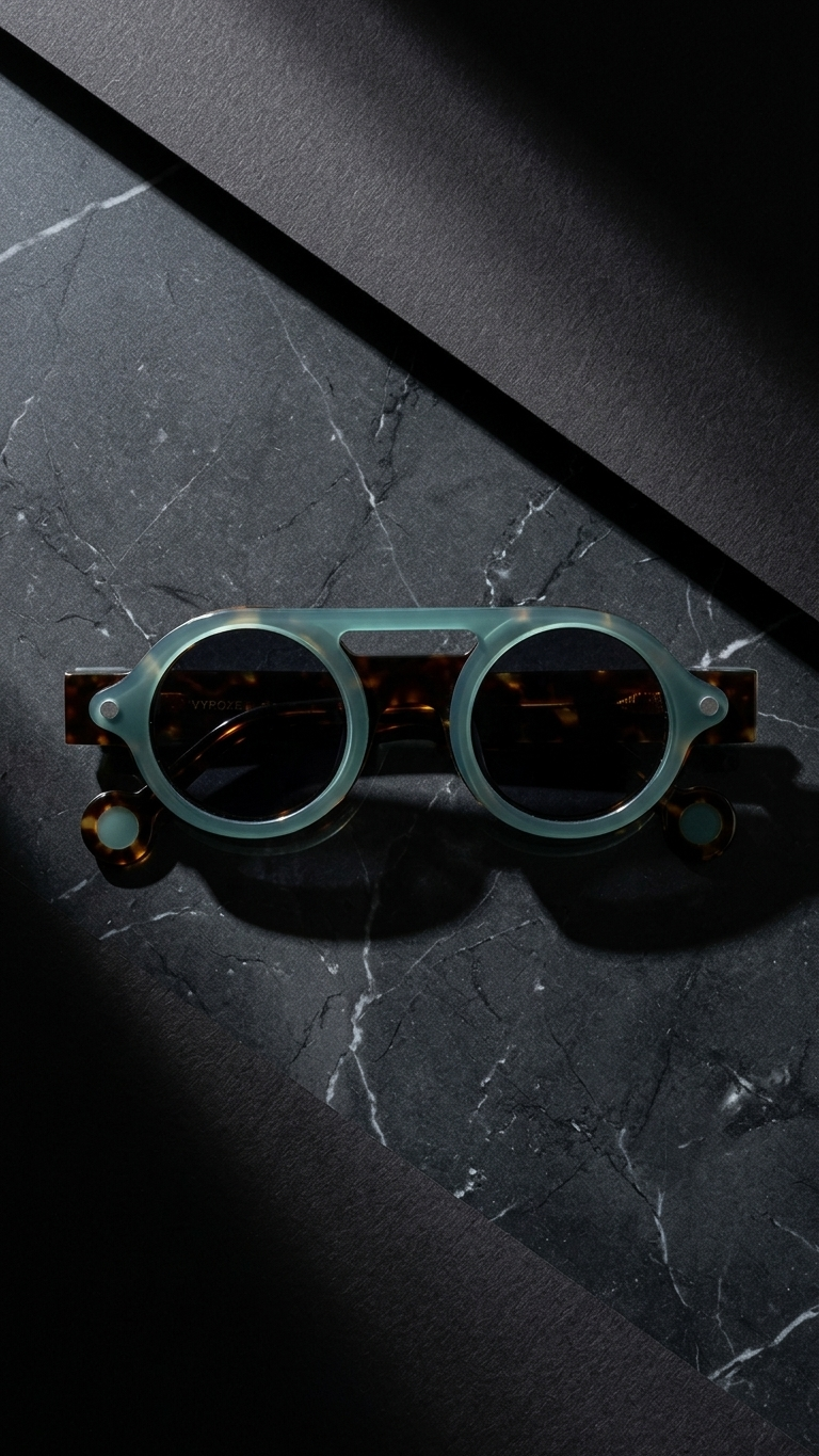 Circle-in-Circle Sculptural Sunglasses — Architectural Statement Eyewear
