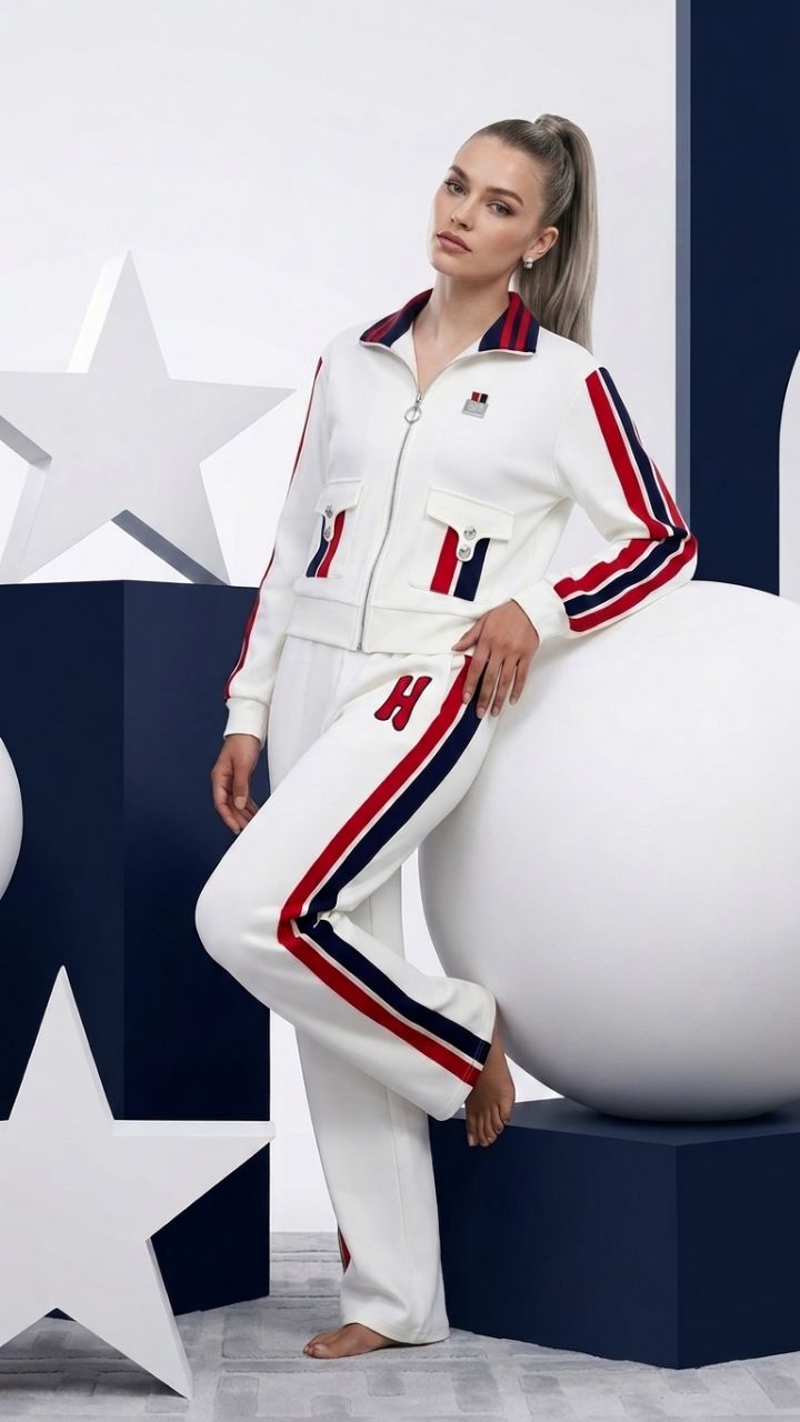The Varsity Stripe Tracksuit — Retro Cotton Zip Cardigan & Side-Stripe Jogger Set