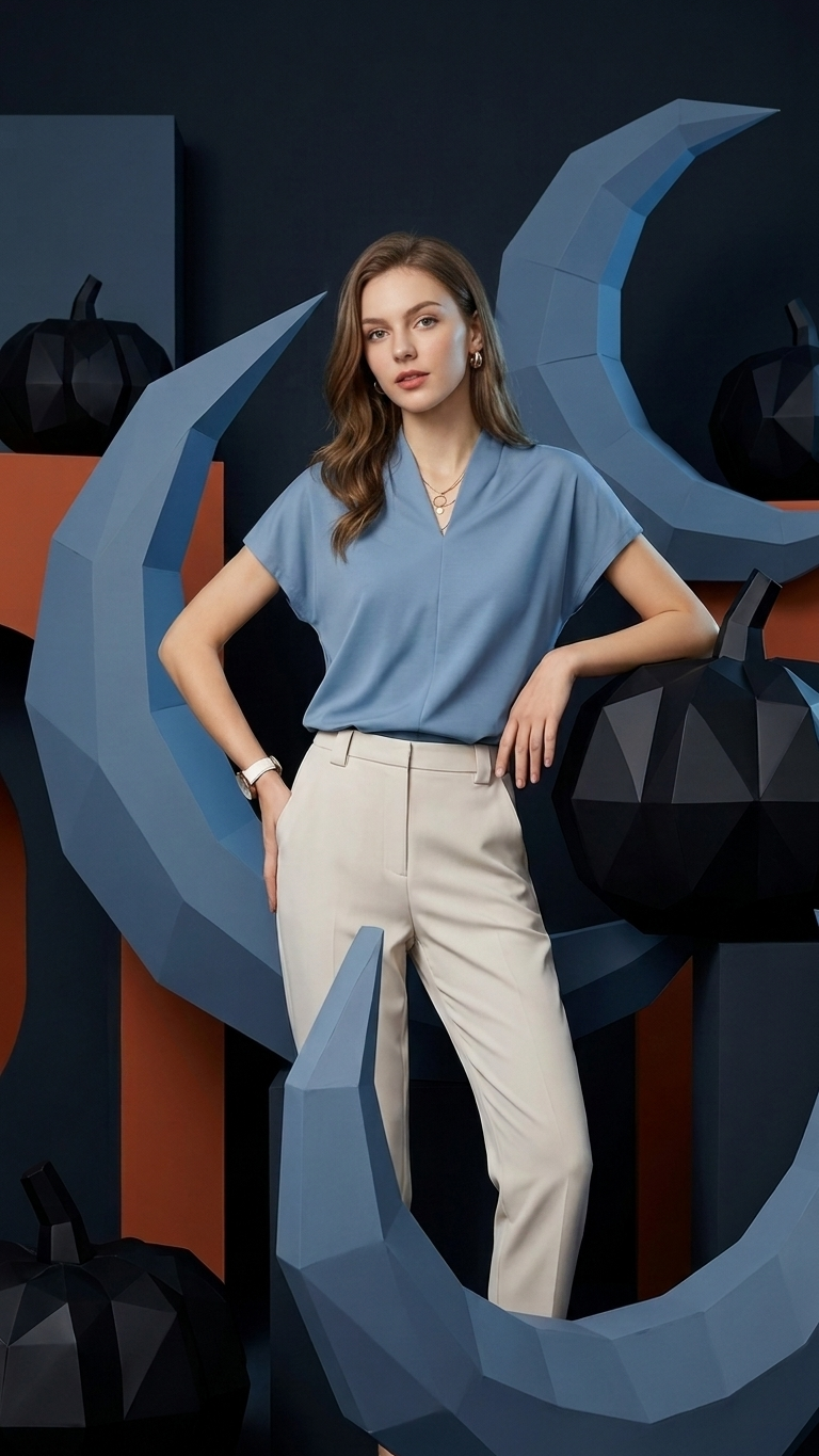 Draped V-Neck Short Sleeve Blouse Tops