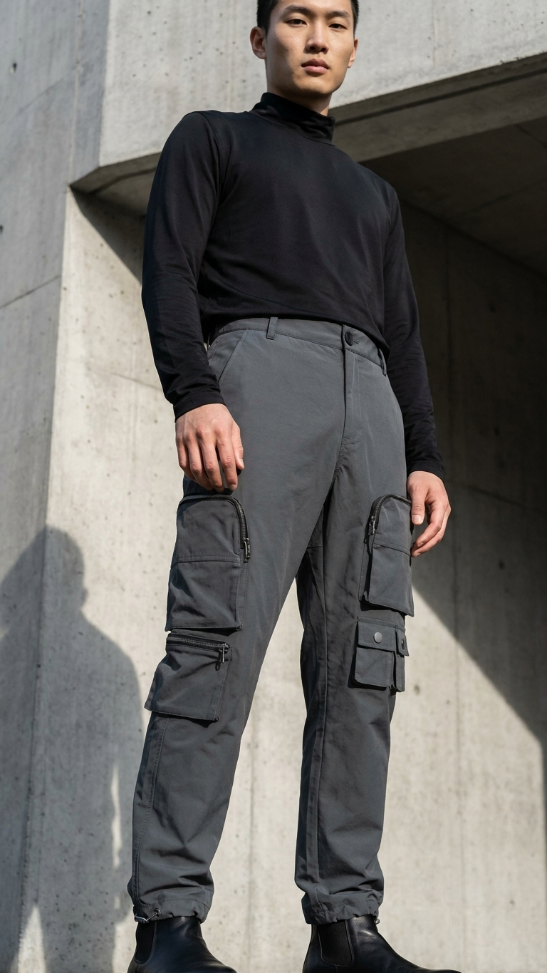 Relaxed Straight-Leg Cotton Cargo Pants – Multi-Pocket Utility Trouser