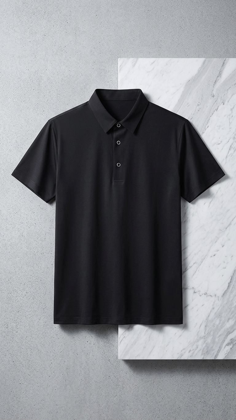 Men's Mulberry Silk Short-Sleeve Polo T-Shirts – Slim Fit Business Casual Shirt