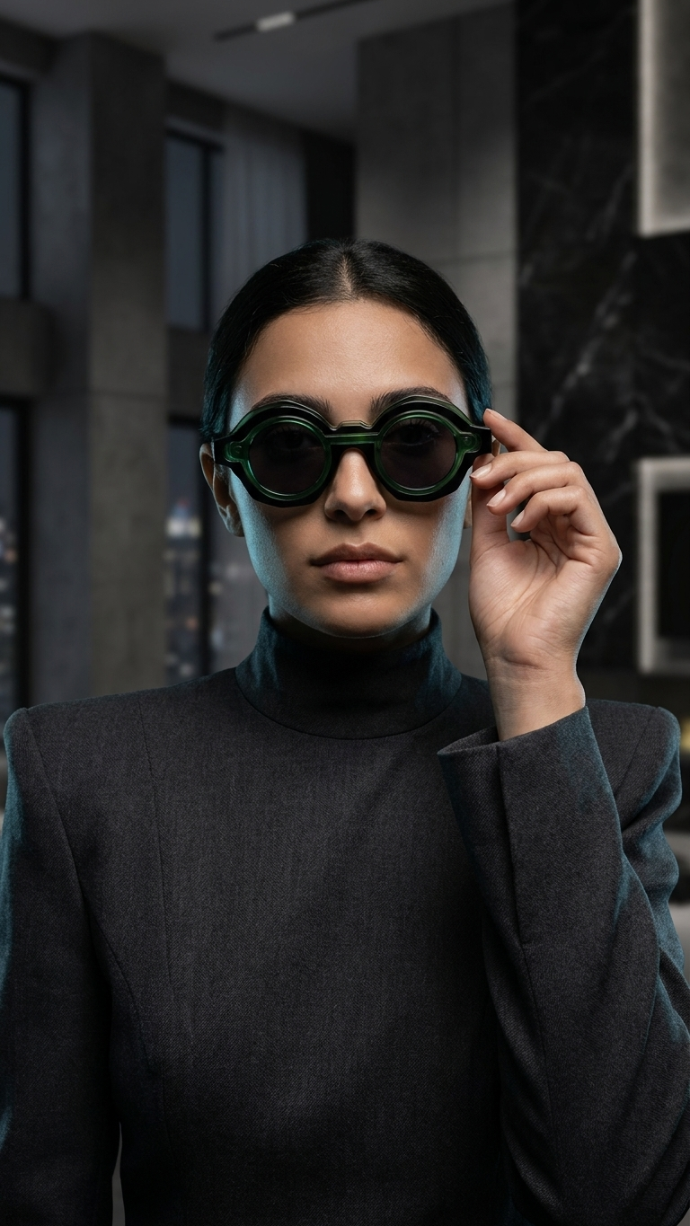 Irregular Ring Sculptural Sunglasses — Architectural Statement Eyewear