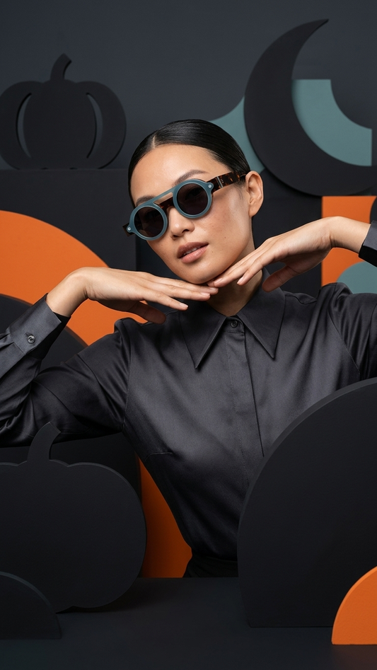 Circle-in-Circle Sculptural Sunglasses — Architectural Statement Eyewear