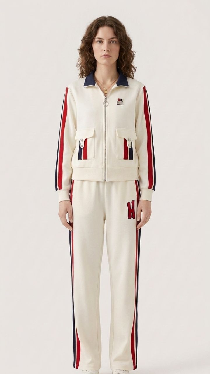 The Varsity Stripe Tracksuit — Retro Cotton Zip Cardigan & Side-Stripe Jogger Set