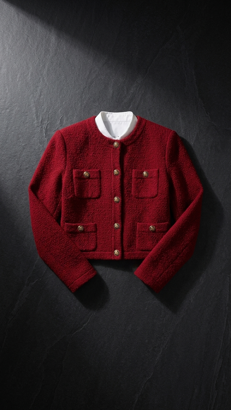 Cropped Button-Front Knit Cardigan with Pearl-Style Buttons Shirts