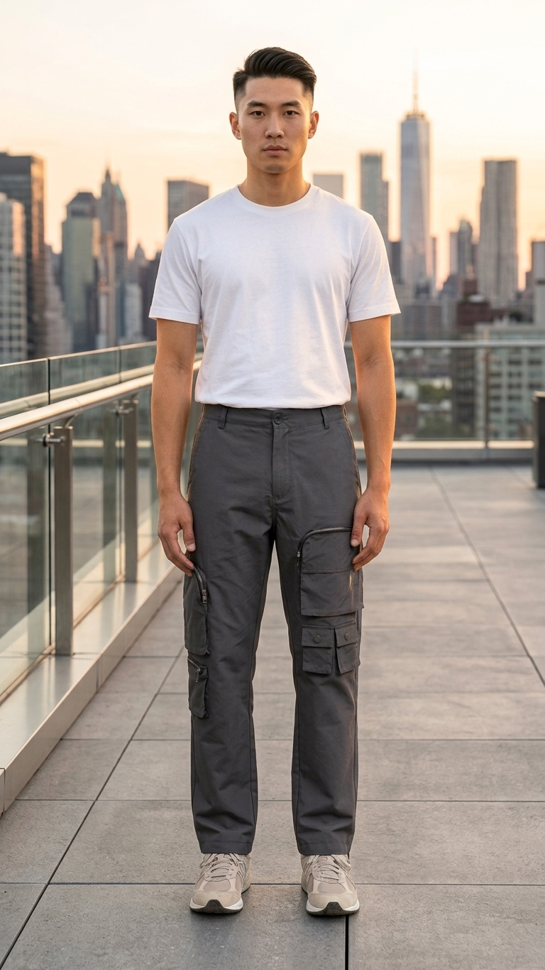Relaxed Straight-Leg Cotton Cargo Pants – Multi-Pocket Utility Trouser