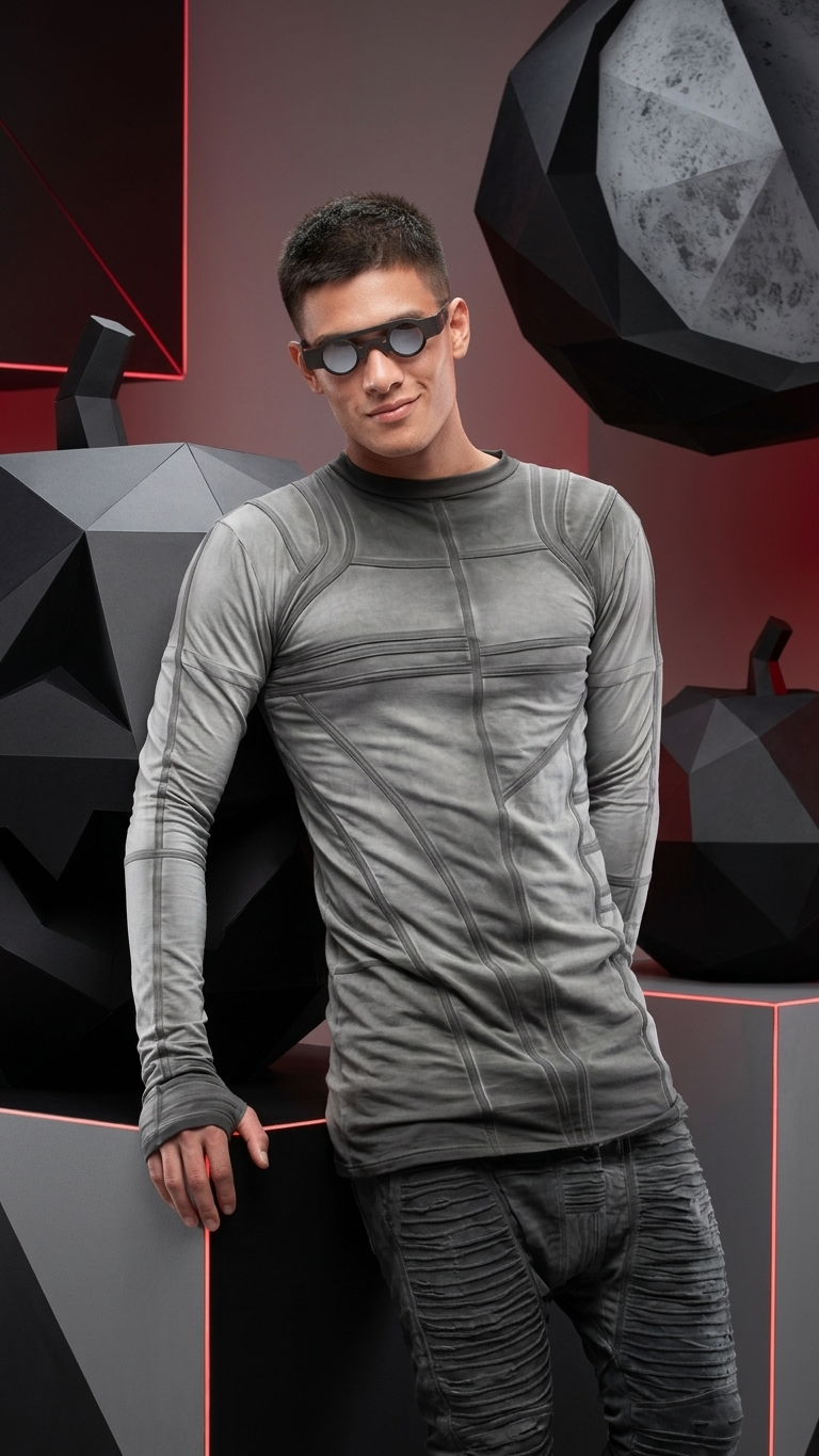 Dorian Deconstructed Asymmetric Long-Sleeve Top