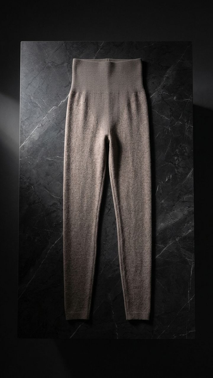 Wool Knit High-Waist Leggings — Women's Seamless Warm-Keeping Pants