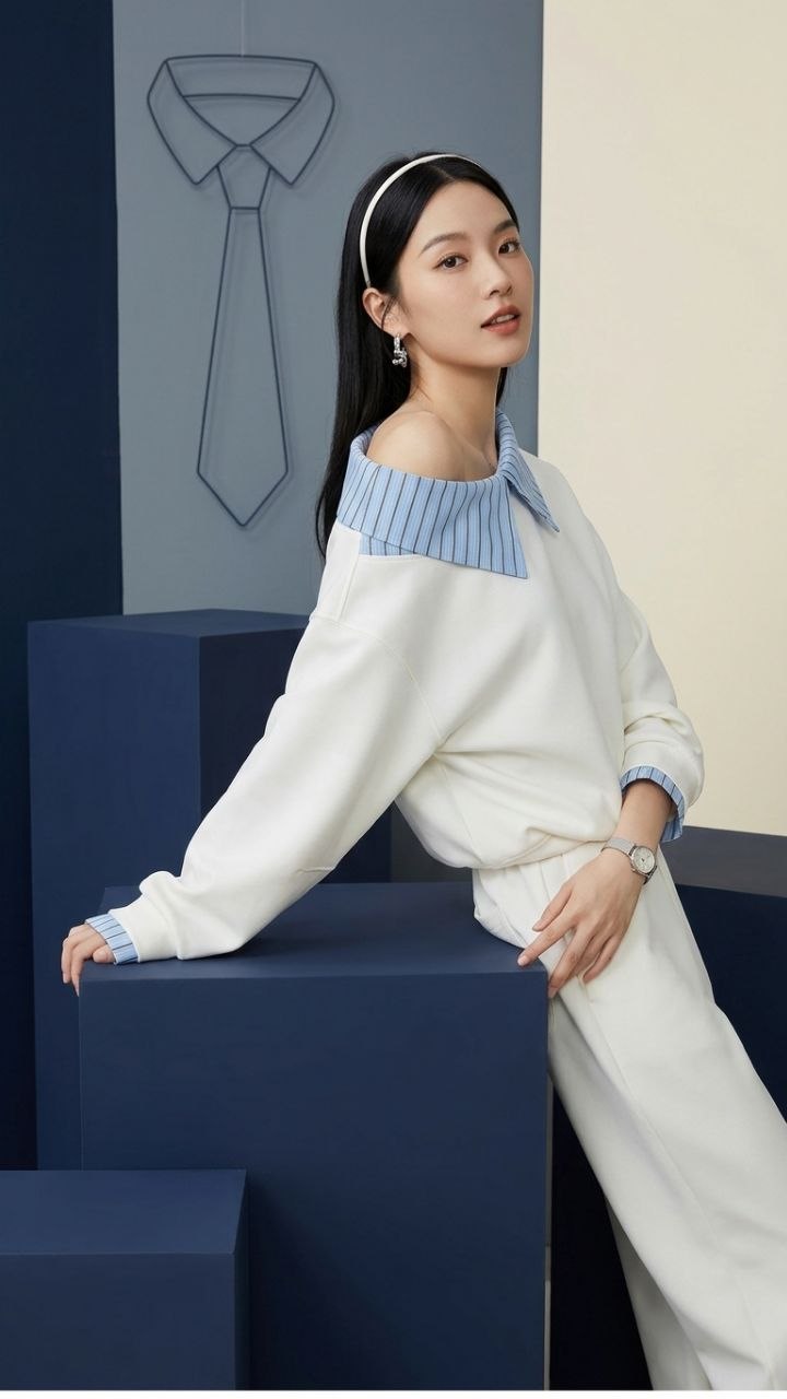 The Sloane Asymmetric Knit Set — Draped Shoulder Top & Wide-Leg Trousers