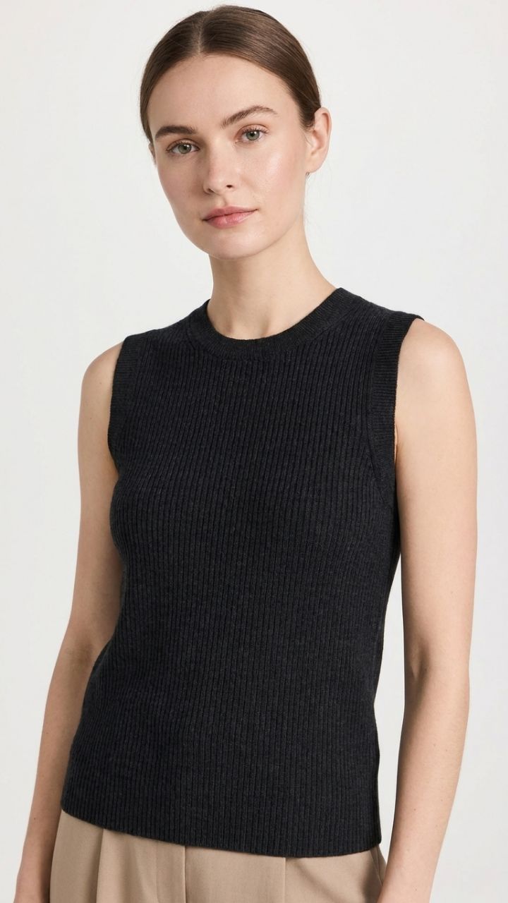 Ribbed Knit Sling Tank — Women's Sleeveless Fitted Top