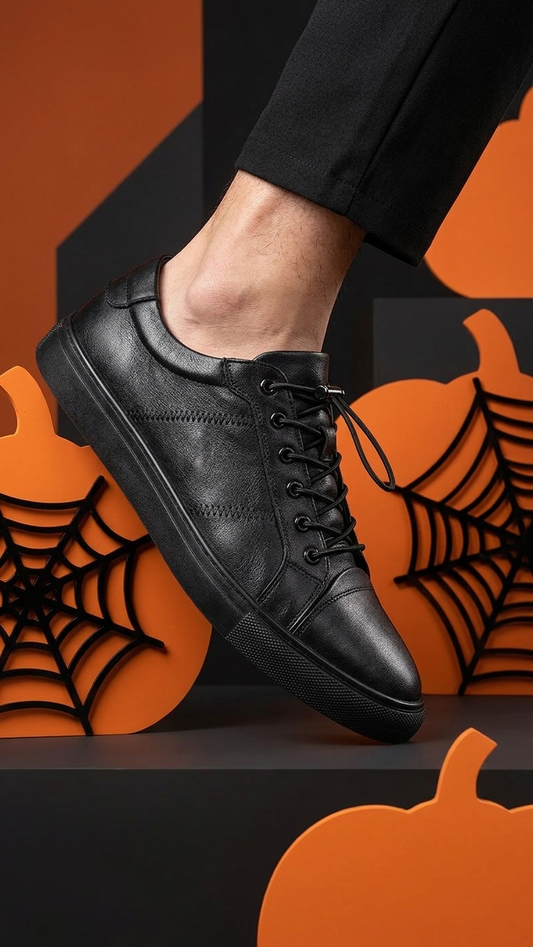 Men's Genuine Leather Minimalist Shoes– Low-Top Cowhide Trainers
