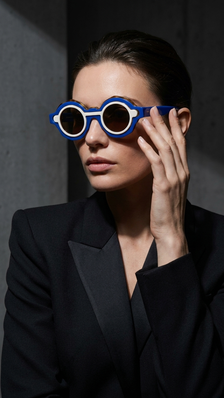 Irregular Ring Sculptural Sunglasses — Architectural Statement Eyewear