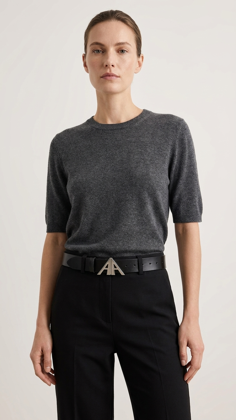 Architectural Interlock-Buckle Belt — Titanium Hardware, Matte Black