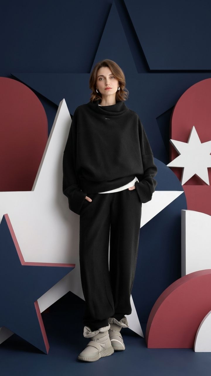 The Monolith Hoodie Set — Cotton Long Sleeve Pullover & Relaxed Jogger Two-Piece