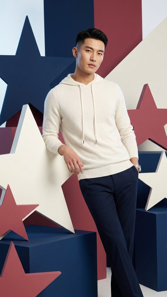 Men's Hooded Cable-Knit Sweater – Relaxed Fit Quiet-Luxury Knitwear