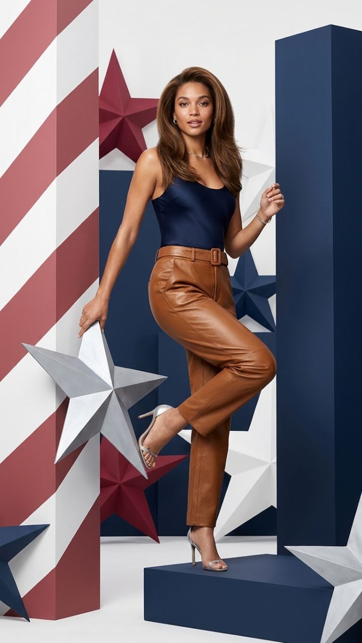 Genuine Leather Trousers — Women's High-Waist Straight Leg Pants
