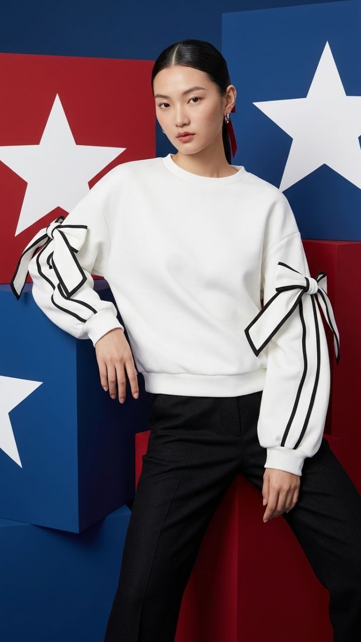 Bow Detail Slim Fit Sweatshirt — VYROXE Elevated Essentials