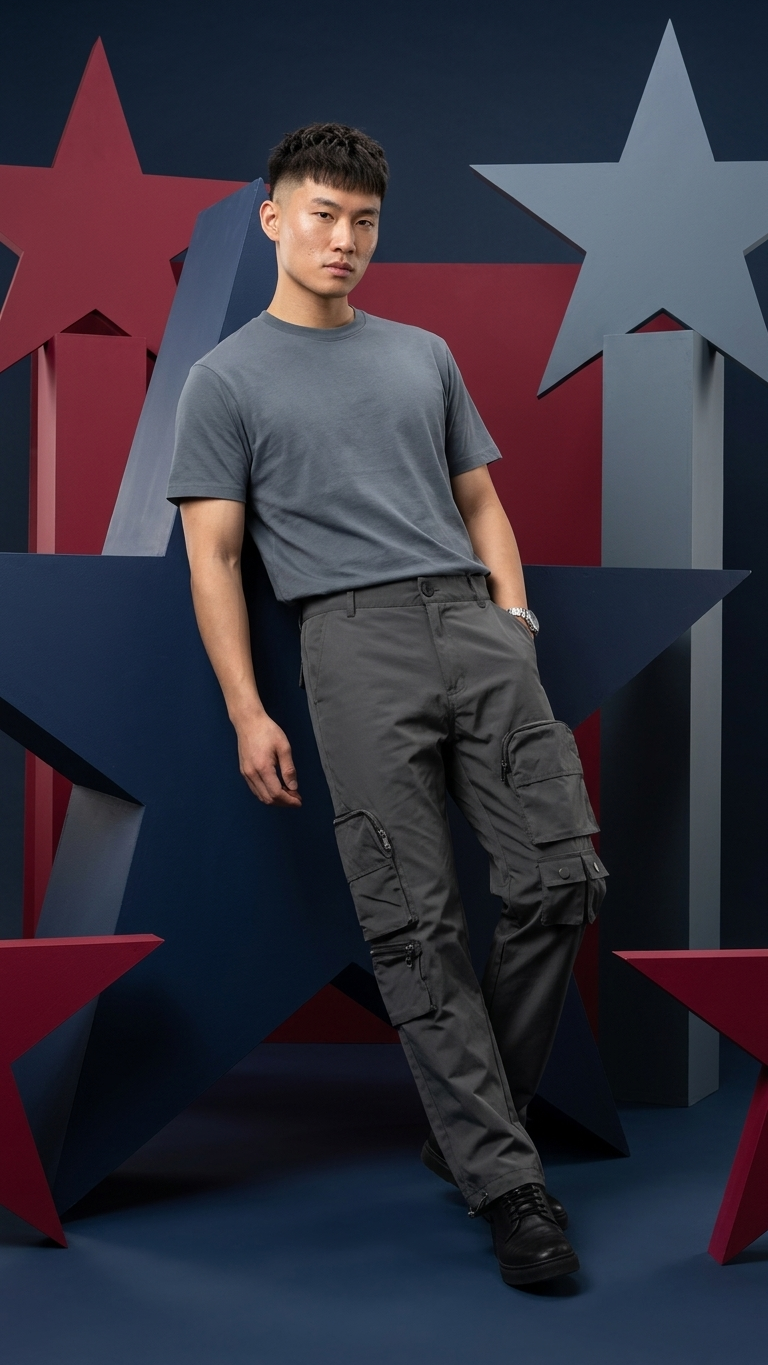 Relaxed Straight-Leg Cotton Cargo Pants – Multi-Pocket Utility Trouser