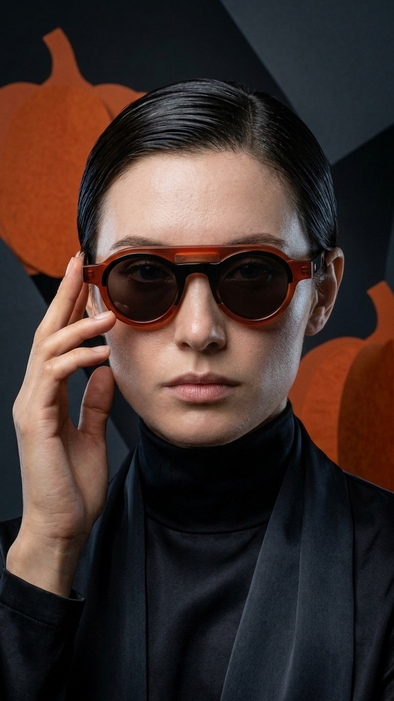Circle-in-Circle Sculptural Sunglasses — Architectural Statement Eyewear