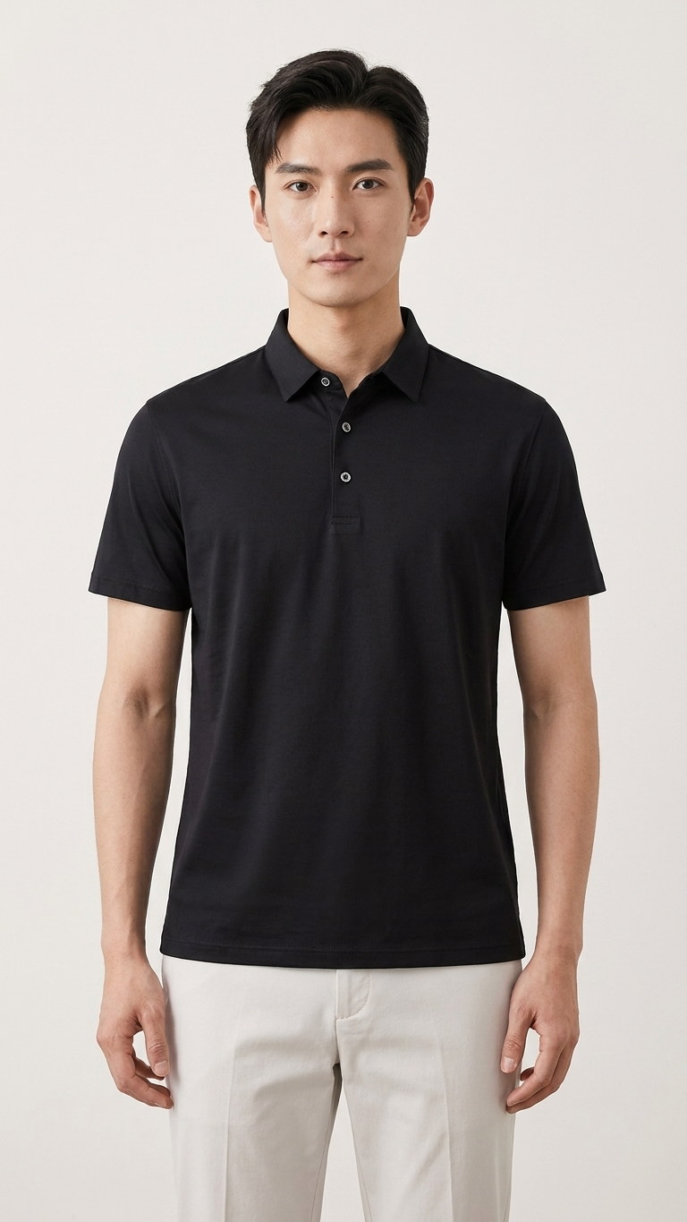 Men's Mulberry Silk Short-Sleeve Polo T-Shirts – Slim Fit Business Casual Shirt