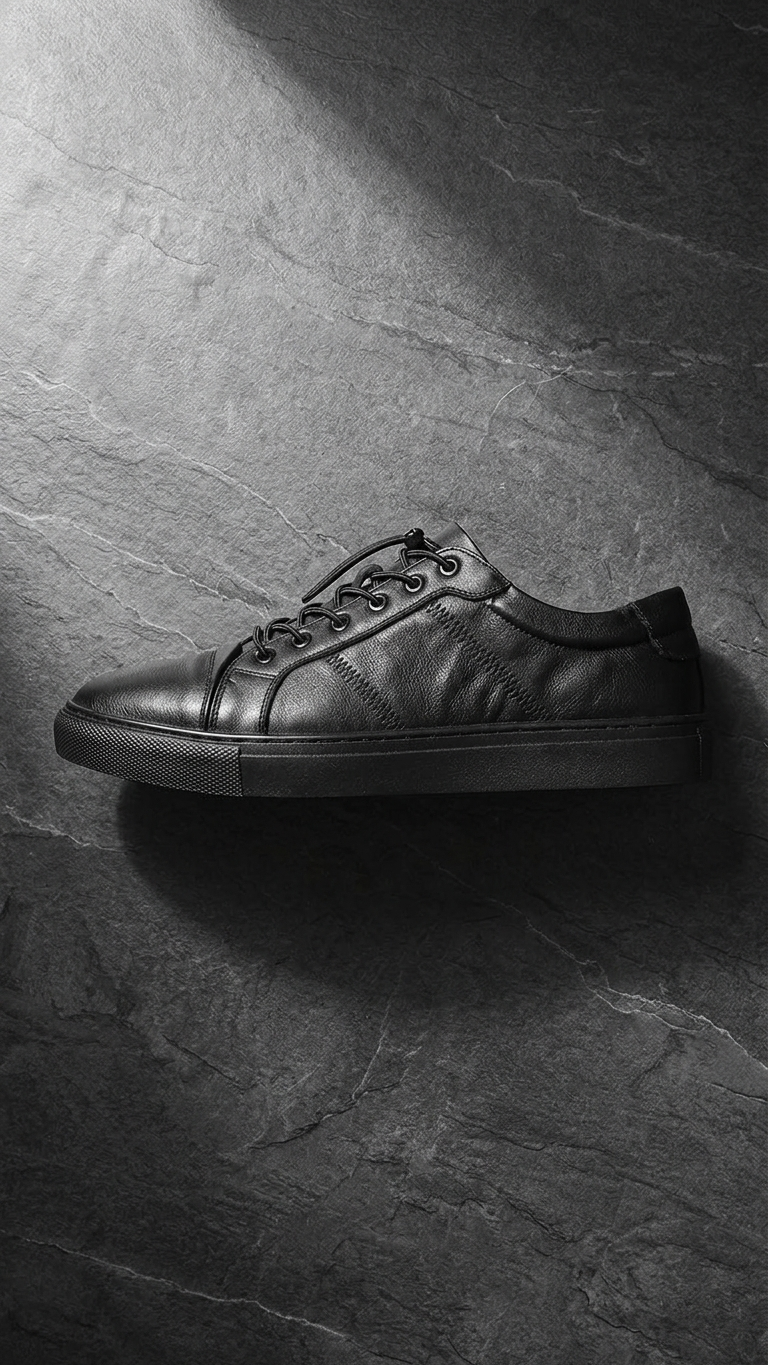 Men's Genuine Leather Minimalist Shoes– Low-Top Cowhide Trainers