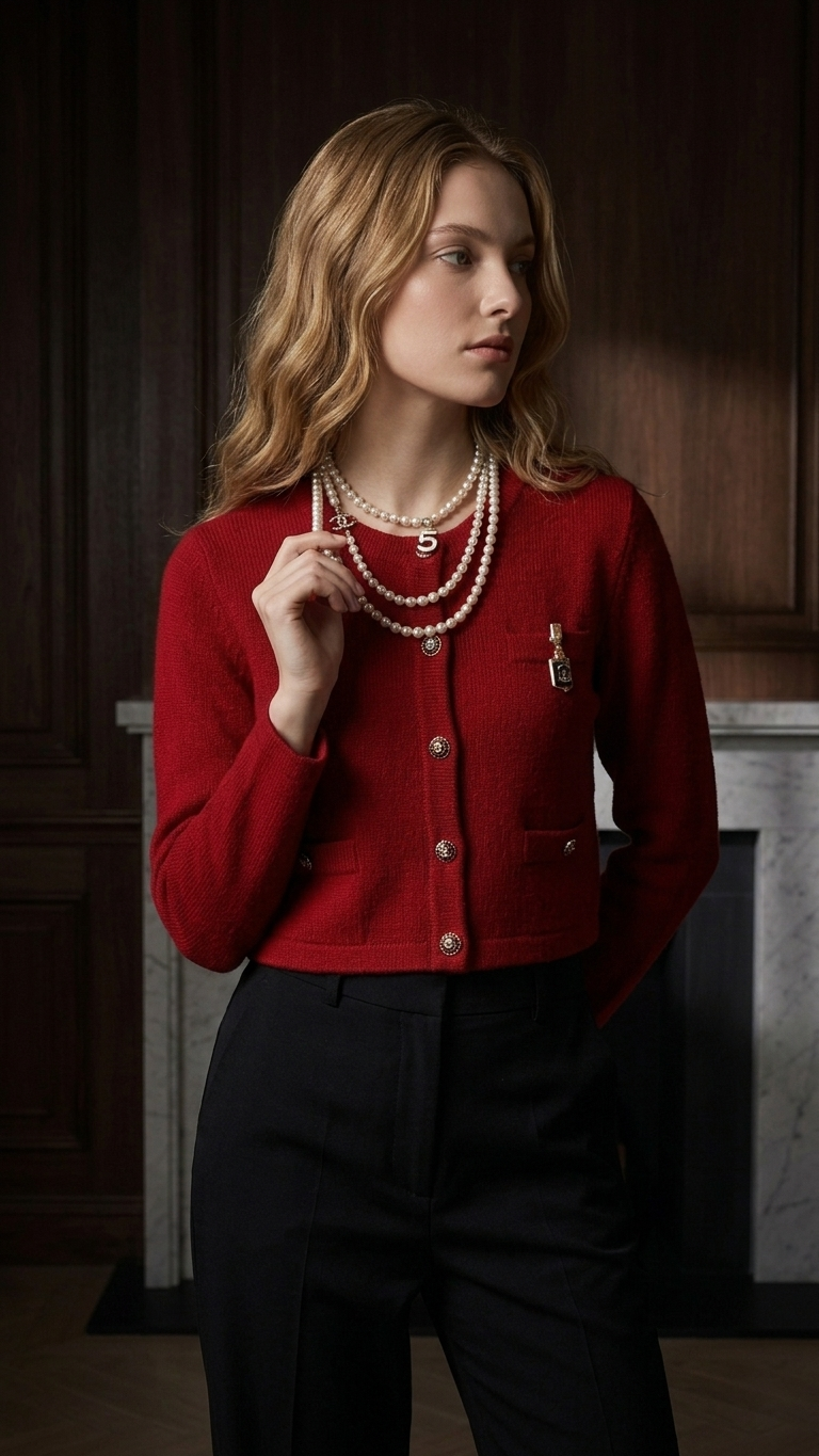 Cropped Button-Front Knit Cardigan with Pearl-Style Buttons Shirts