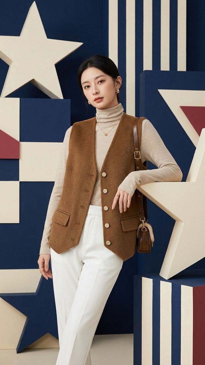Alpaca Fleece Longline Button-Front Gilet