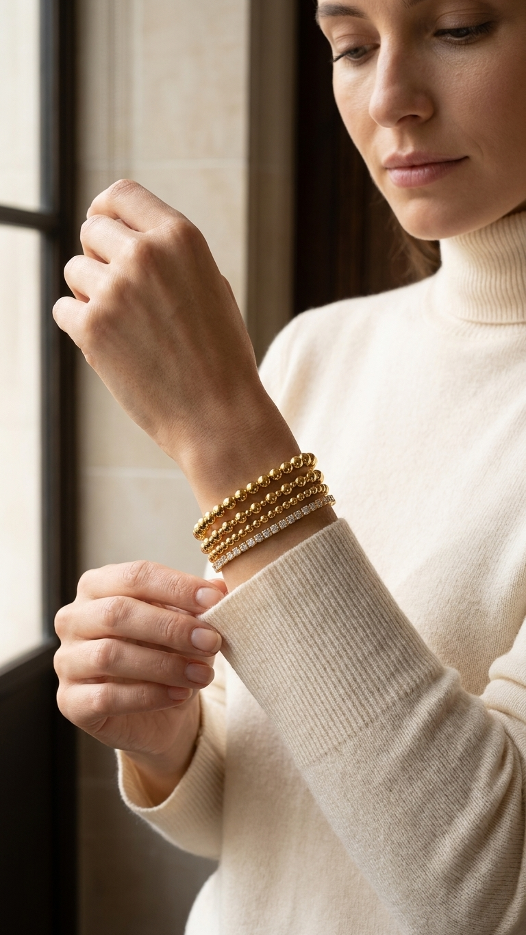 Moissanite Tennis Bracelet Stacking Set — 18K Gold Vermeil, 5-Piece
