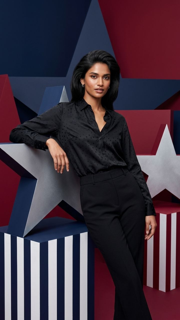 Mulberry Silk Jacquard Shirt — Women's Crepe Satin Long Sleeve Blouse