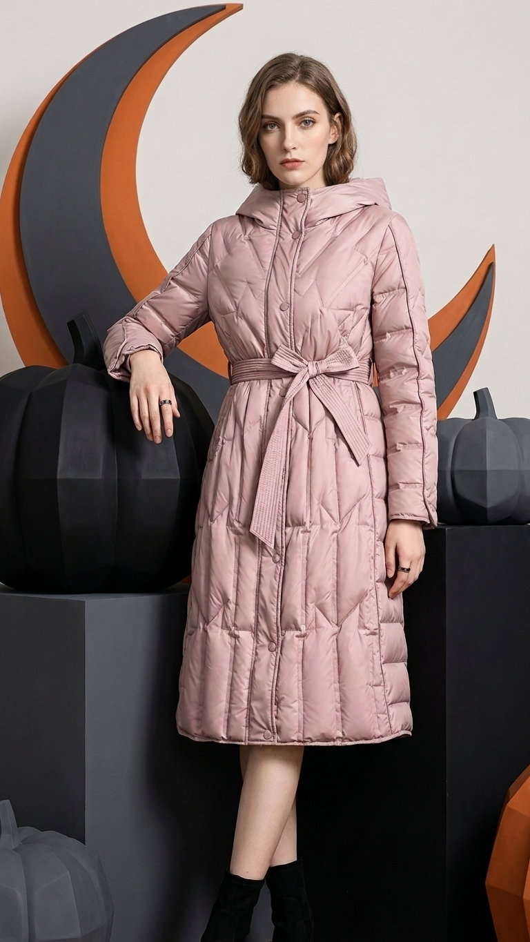 Structured Belted Longline Puffer Coat