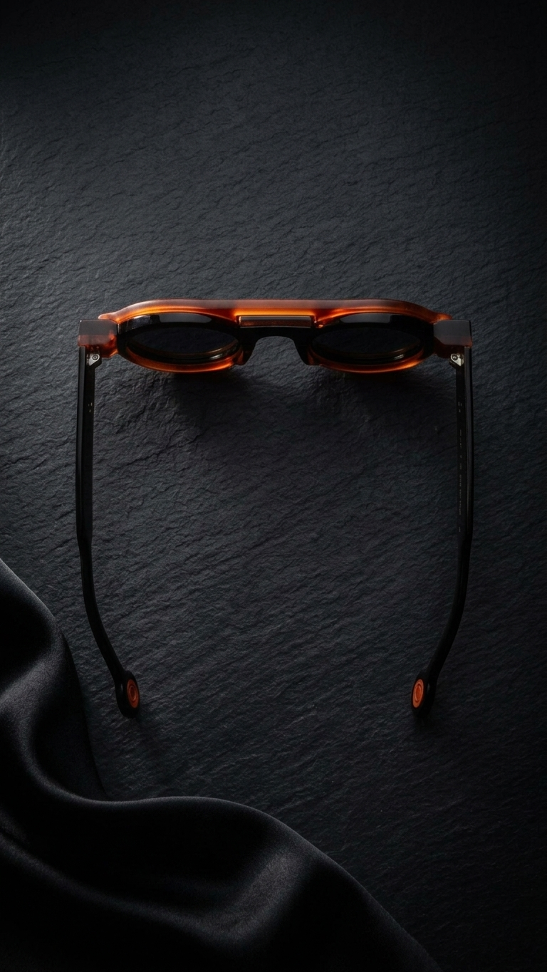 Circle-in-Circle Sculptural Sunglasses — Architectural Statement Eyewear