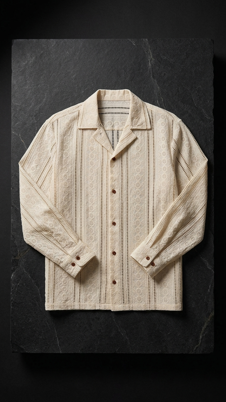 Apricot Textured Cotton Relaxed Shirt