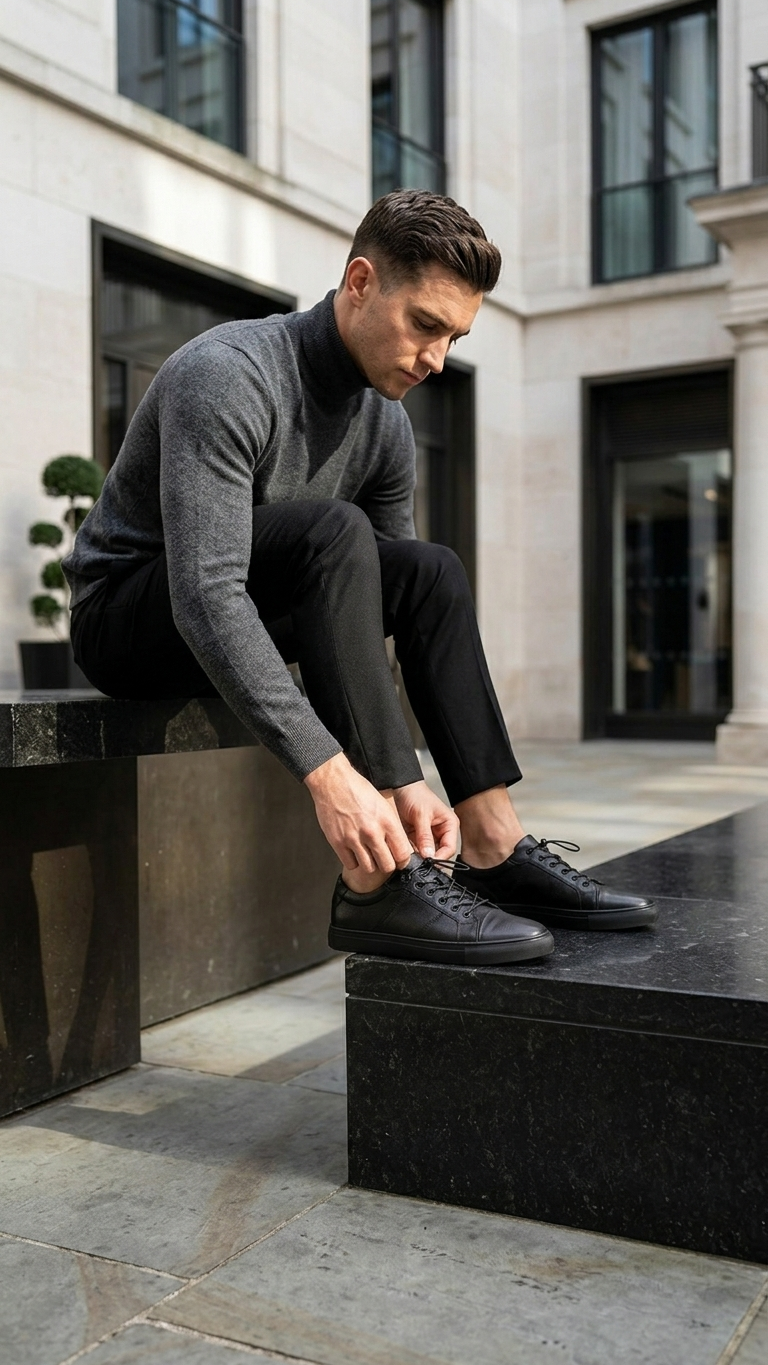 Men's Genuine Leather Minimalist Shoes– Low-Top Cowhide Trainers