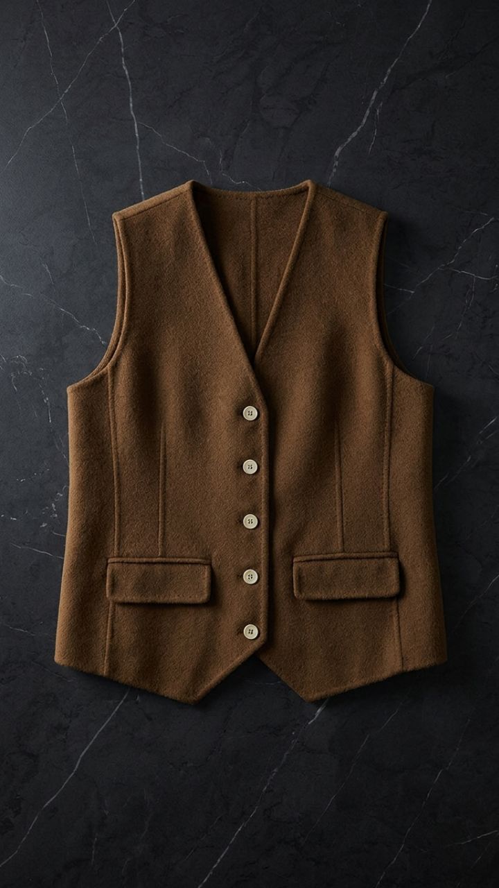Alpaca Fleece Longline Button-Front Gilet