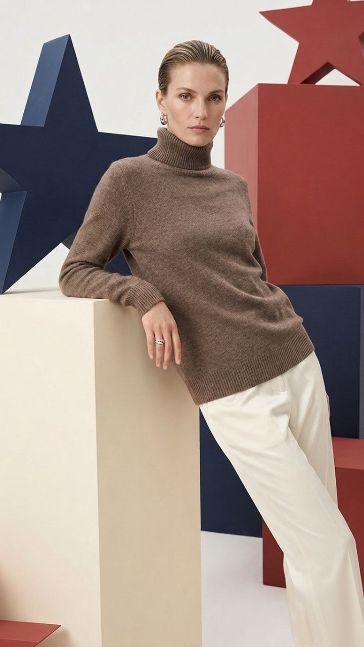 Cashmere High Neck Sweater — VYROXE Luxury Knitwear