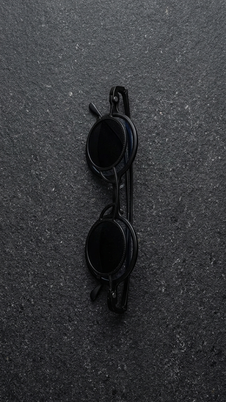Titanium Small Round-Frame Glasses with Magnetic Clip-On Sun Lens