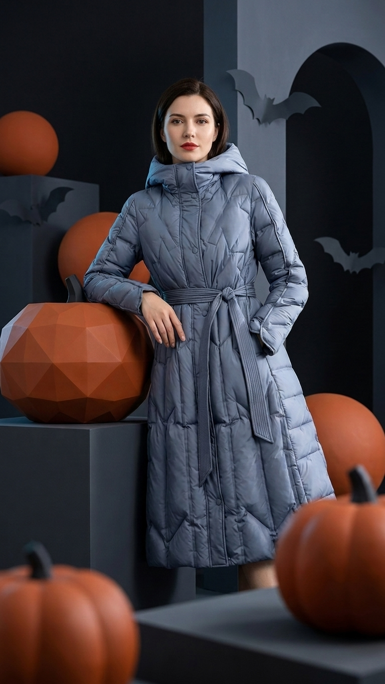 Structured Belted Longline Puffer Coat