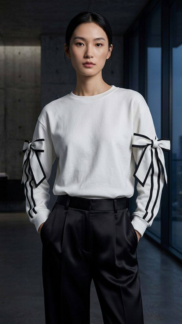 Bow Detail Slim Fit Sweatshirt — VYROXE Elevated Essentials
