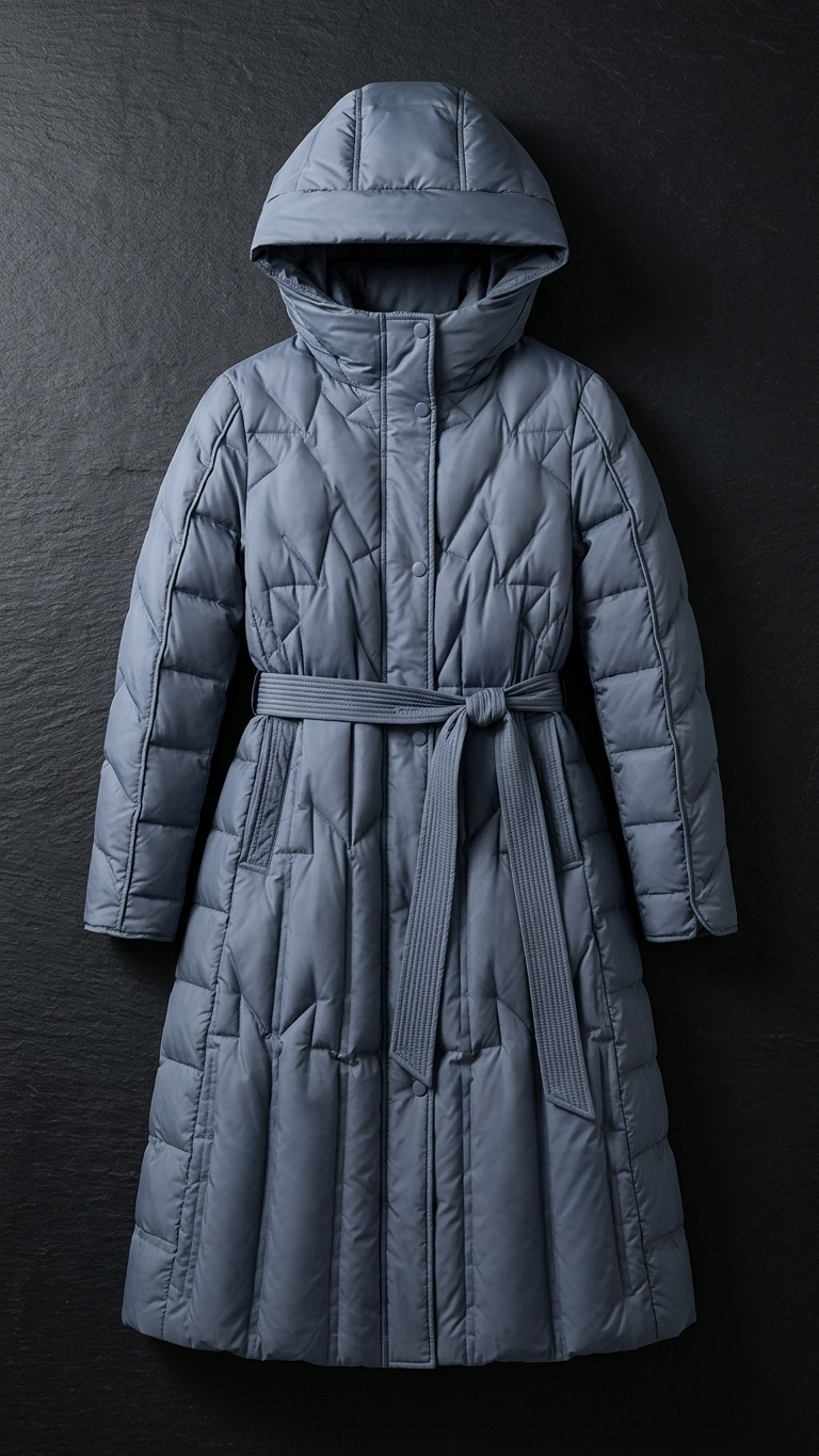 Structured Belted Longline Puffer Coat