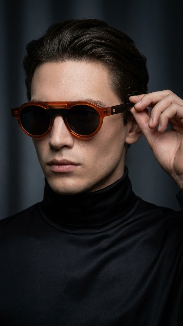 Circle-in-Circle Sculptural Sunglasses — Architectural Statement Eyewear