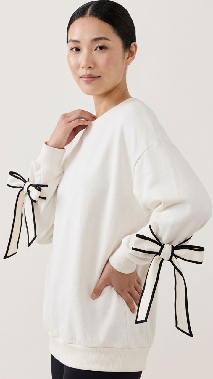 Bow Detail Slim Fit Sweatshirt — VYROXE Elevated Essentials