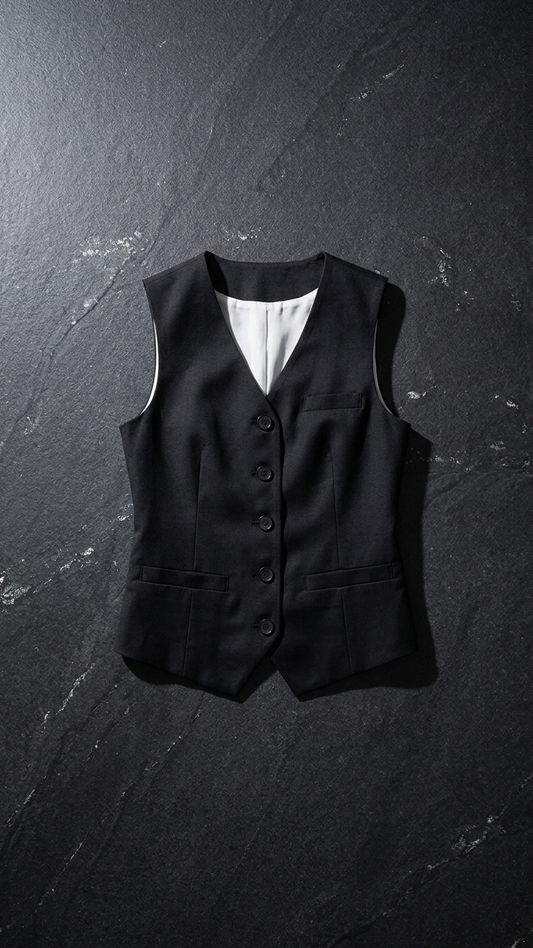 Tailored Linen Vest — Sleeveless Button-Front Waistcoat